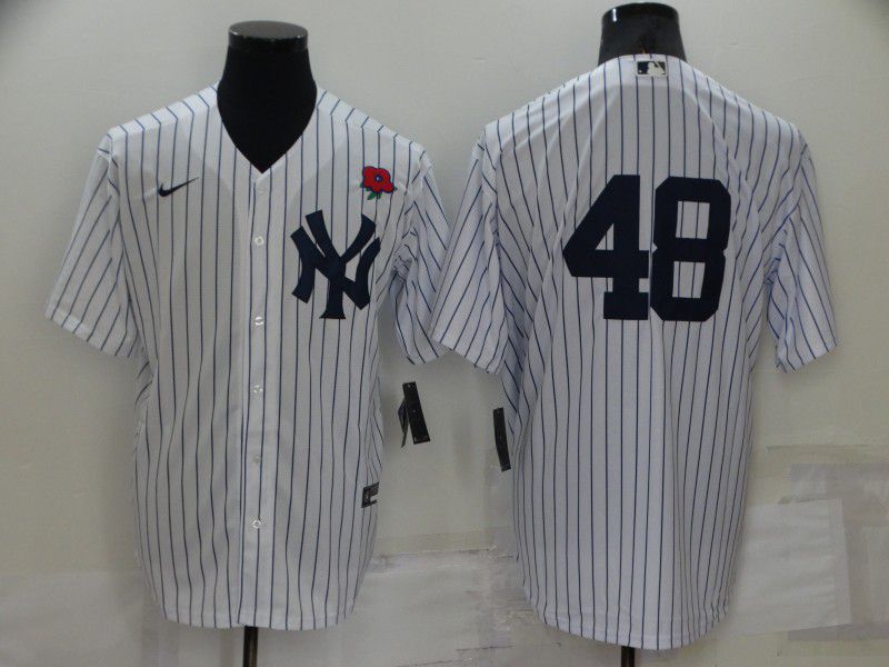 Men New York Yankees #48 No Name White Strip Game 2022 Nike MLB Jersey->new york yankees->MLB Jersey